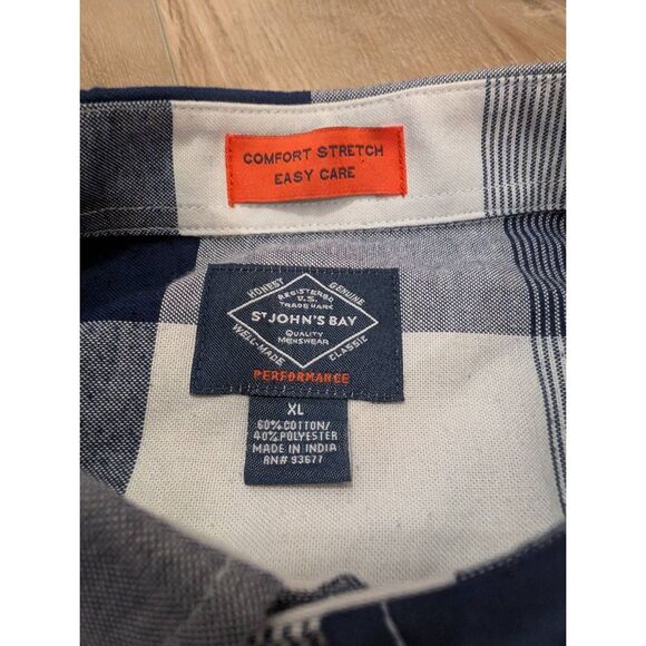 St. John’s Bay Performance Comfort Stretch Plaid Button Down Shirt Men’s XL - Picture 3 of 10